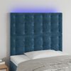 vidaXL LED Kopfteil Dunkelblau 80x5x118/128 cm Samt