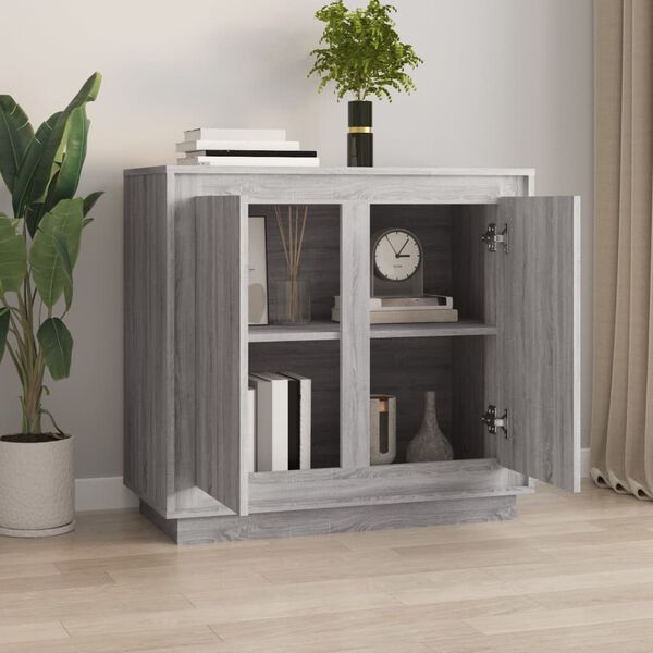 vidaXL Sideboard Grau Sonoma 80x34x75 cm Holzwerkstoff
