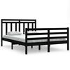 vidaXL Massivholzbett Schwarz 140x200 cm