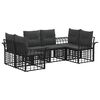 vidaXL Outdoor-Sofagarnitur 6 stk. Schwarz und Dunkelgrau Polyester