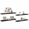 vidaXL Schweberegale 4 Stk. Hochglanz-Schwarz 120x23,5x3,8 cm MDF