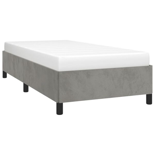 vidaXL Bettgestell ohne Matratze Hellgrau 90x190 cm Samt