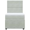 vidaXL Boxspringbett mit Matratze Hellgrau 80x200 cm Samt