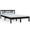 vidaXL Massivholzbett Schwarz 120x200 cm