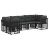 vidaXL Outdoor-Sofagarnitur 7 stk. Schwarz und Dunkelgrau Polyester