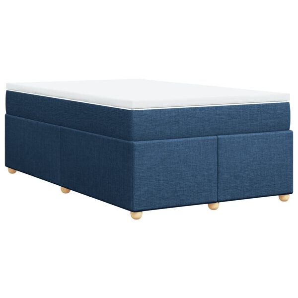 vidaXL Boxspringbett mit Matratze Blau 120x190 cm Stoff