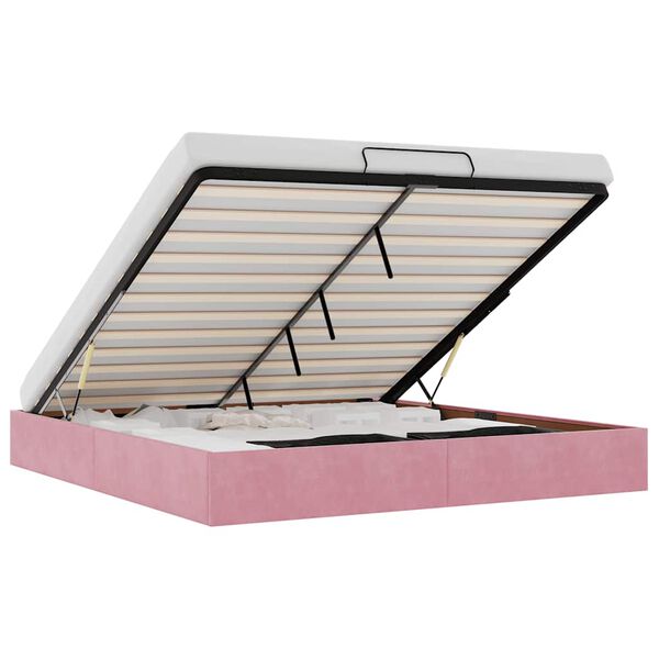 vidaXL Ottoman-Bett ohne Matratze Rosa 160x200 cm Samt