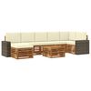 vidaXL Outdoor-Sofagarnitur mit Kissen 8 pcs Natur und Creme