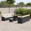 vidaXL Garten-Sofa-Set 11 pcs Schwarz Poly-Rattan