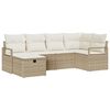 vidaXL Sofa Set 6 stk. 6-Sitzanzahl Beige und Creme Poly-Rattan