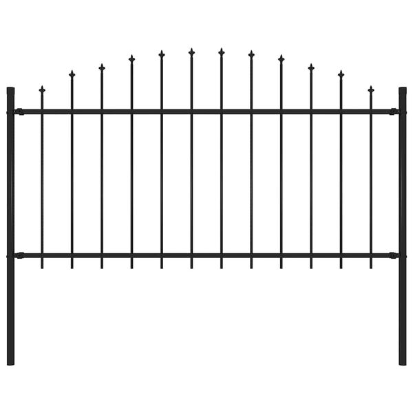vidaXL Gartenzaun mit Speerspitze Stahl 181 x 150 cm Schwarz