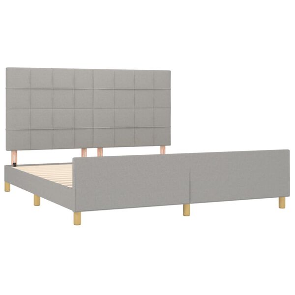 vidaXL Bettgestell ohne Matratze Hellgrau 180x200 cm Stoff