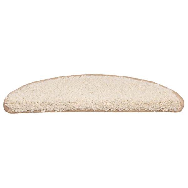 vidaXL Stufenmatten 30 Stk. 56x17x3 cm Creme Halbrund