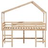 vidaXL Hochbett mit Leiter und Dach 90x190 cm Massivholz Kiefer