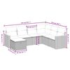 vidaXL 7-tlg. Garten-Sofagarnitur mit Kissen Grau Poly Rattan