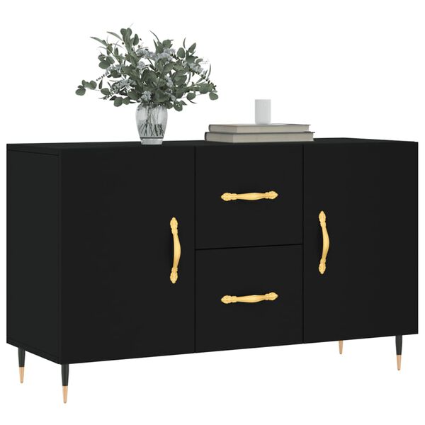 vidaXL Sideboard Schwarz 100x36x60 cm Holzwerkstoff
