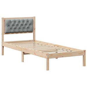 vidaXL Bettrahmen Hellgrau 90 x 200 cm Massives Kiefernholz