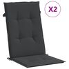 vidaXL Gartenstuhlauflagen f&uuml;r Hochlehner 2 Stk. Schwarz 120x50x3 cm