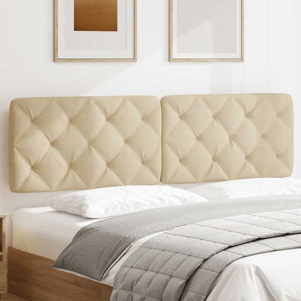 vidaXL Kopfteil-Kissen Creme 180 cm Stoff