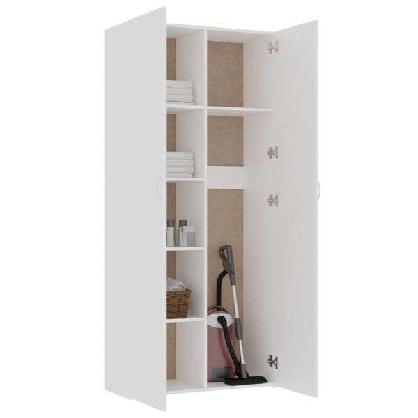 vidaXL Lagerschrank Wei&szlig; 80x35,5x180 cm Holzwerkstoff
