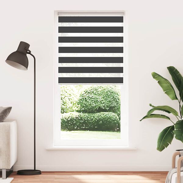 vidaXL Doppelrollo Schwarz 105x230 cm Stoffbreite 100,9 cm Polyester