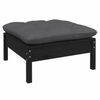 vidaXL 4-tlg. Garten-Lounge-Set mit Kissen Schwarz Kiefernholz