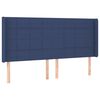 vidaXL LED Kopfteil Blau 183x16x118/128 cm Stoff