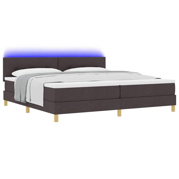 vidaXL Boxspringbett mit Matratze Dunkelbraun 200 x 200 cm Stoff