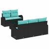 vidaXL Gartensofa-set 6 stk. 5-Sitzanzahl Schwarz und T&uuml;rkis