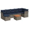 vidaXL 8-teiliges Gartensofa-Set mit Kissen, grau, Polyrattan