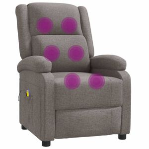 vidaXL Ohrensessel mit Massagefunktion Taupe Stoff