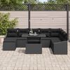 vidaXL Garten-Sofa-Set mit Kissen mit Speicher 9 pcs Schwarz