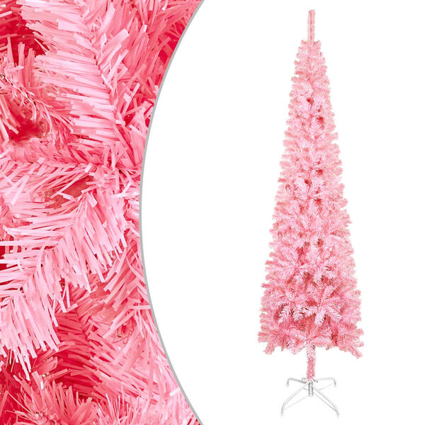 vidaXL Schlanker Weihnachtsbaum Rosa 120 cm