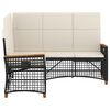 vidaXL Garten Liegesofa Set Schwarz und Cremewei&szlig; 164 x 164 x 112 cm