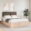 vidaXL Bettgestell mit gepolstertem Kopfteil Taupe 140 x 190 cm