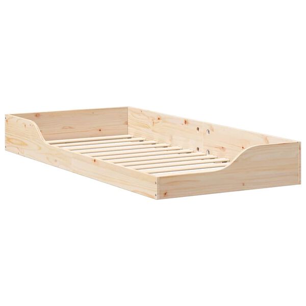 vidaXL Bettrahmen Braun 100 x 200 cm Massives Kiefernholz