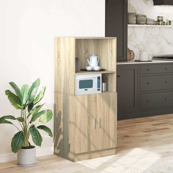 vidaXL Küchenschrank Sonoma-Eiche 57x41,5x131,5 cm Holzwerkstoff