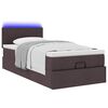 vidaXL Ottoman-Bett mit Matratze & LEDs Dunkelbraun 80x200 cm Stoff