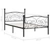 vidaXL Bettgestell mit Lattenrost Schwarz Metall 100 &times; 200 cm