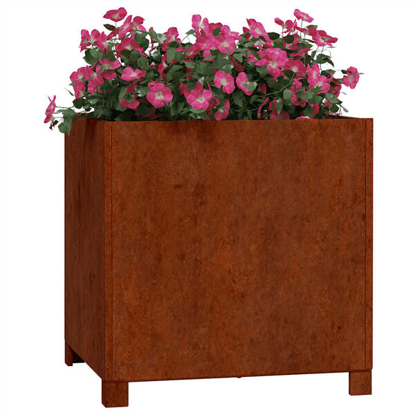 vidaXL Pflanzk&uuml;bel mit Beinen 2 Stk. Rostig 50x50x50 cm Cortenstahl