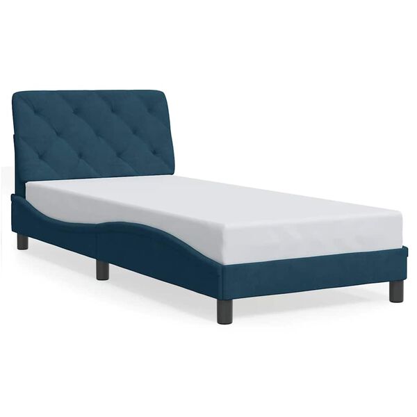 vidaXL Bettgestell ohne Matratze Blau 90x200 cm Samt