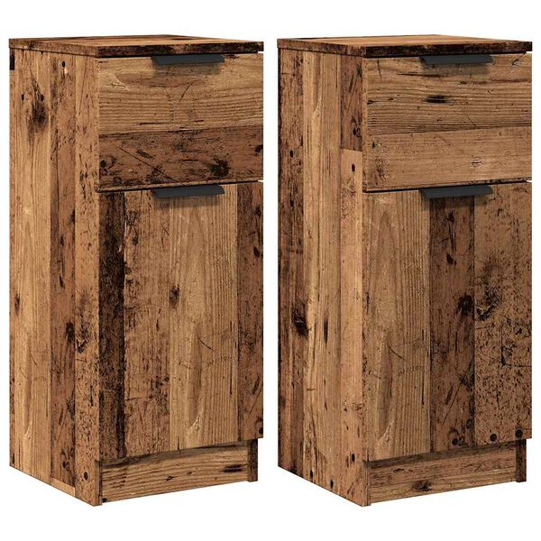 vidaXL Sideboards 2 Stk. Altholz-Optik 30x30x70 cm Holzwerkstoff