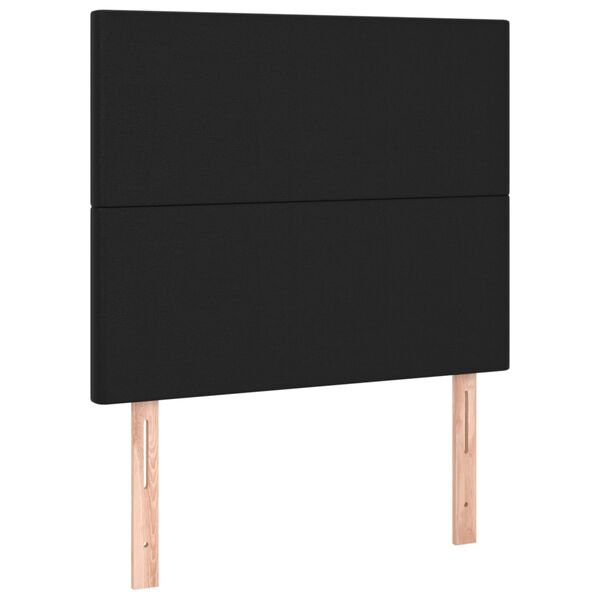 vidaXL LED Kopfteil Schwarz 100x5x118/128 cm Kunstleder