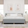 vidaXL LED Boxspringbett mit Matratze Hellgrau 180 x 200 cm Stoff