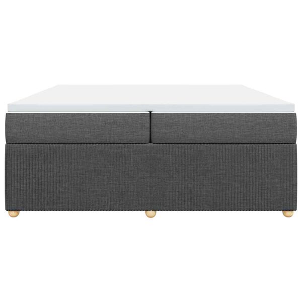 vidaXL Boxspringbett mit Matratze Dunkelgrau 200x200 cm Stoff