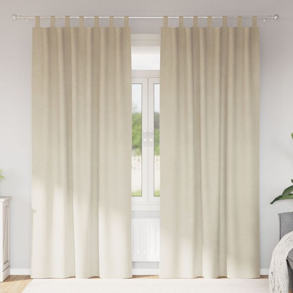 vidaXL Verdunkelungsvorhänge 2 pcs Creme 140 x 245 cm Samt
