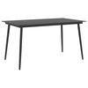 vidaXL Garten-Esstisch Schwarz 150x90x74 cm Stahl und Glas