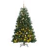 vidaXL K&uuml;nstlicher Weihnachtsbaum Klappbar 300 LEDs & Kugeln 240 cm