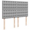 vidaXL Boxspringbett mit Matratze Hellgrau 160x200 cm Stoff