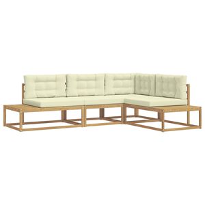 vidaXL Outdoor-Sofagarnitur 4 stk. 4-Sitzer Polyester Wei&szlig;